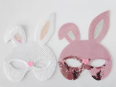 Women Girl Sequins Shine Bling Bunny Rabbit Easter Party Fancy Eye Face Mask  • £4.67