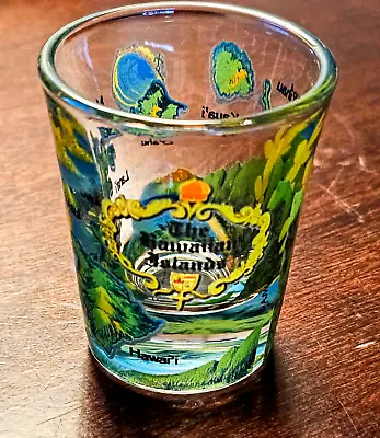 AJW Inc 'The Hawaiian Islands' Double Shot Glass Vintage 2 Ounce • $8.50