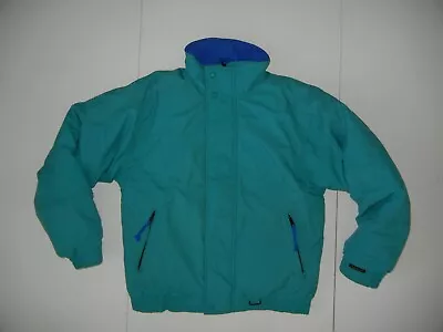 Vtg 90s EDDIE BAUER Teal Warm GOOSE DOWN WINTER JACKET Puffer Coat Men LT L-TALL • $99.99