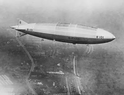 The Airship R 101 Flying Over The City In London Aviation History Old Photo • $5.78