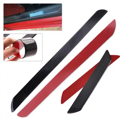  4x Car Carbon Fiber Door Step Sill Anti Scratch Cover Scuff Plates Welcome Pad  • $22.70