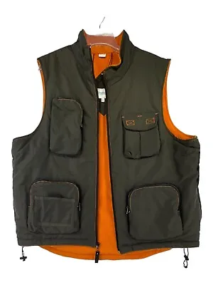 CanyonRiverBlues Men XL Vest Green Called The Shuttle Vest 4 Zip Close Pockets • $42.47
