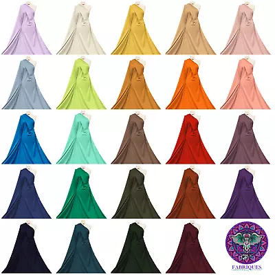 Viscose Rayon Fabric Plain Soft Woven 100% Viscose Dressmaking Material • £1
