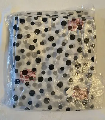 Vintage Polka Dot Cafe Curtain Panels And Valance Black Gray White 24x40 New 3pc • $17.95