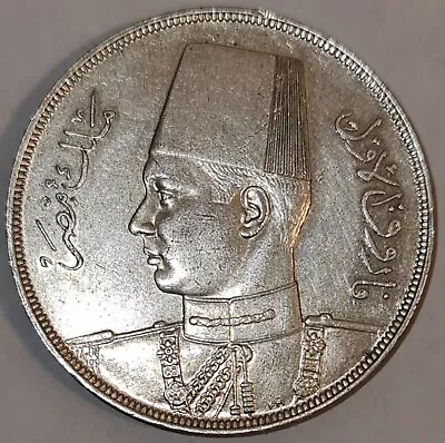 EGYPT /  AH1358-1939 20 Silver PiastresKing Farouk A.Unc Cleaned !!! • $250