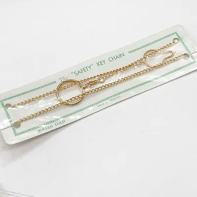 VINTAGE 9ct ROLLED GOLD KEY SAFETY CHAIN OR POCKET WATCH CHAIN EITHER USE  • £29.99