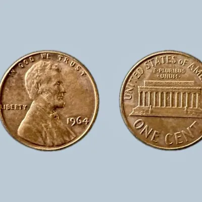 1964 Lincoln Penny One Cent No Mint Mark - Rare Rim Lettering Error • $299.99