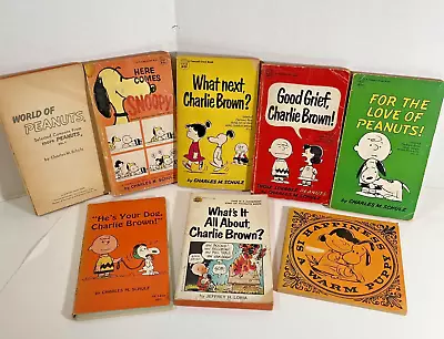 8 Charlie Brown Peanuts Paperback Books Snoopy Vintage 1966-1970 • $24.99