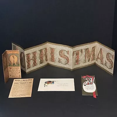 Vtg Ephemera Christmas Banner Calling Card Mule Sale Pete Pig Bookmark Lot Of 5 • $14.95