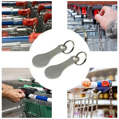 Trolley Coin Keyring Removable Supermarket £1 Pound Shopping Cart Token Holder • £3.09