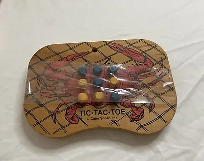 Vintage Wooden Tic Tac Toe Game Crab Cape Shore Inc Good Condition Pegs • $9.41