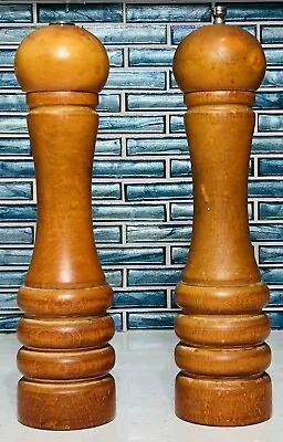 Vintage Olde Thompson 70’s Wood Pepper Grinder Mill And Salt Modern Mushroom 12” • $29.99