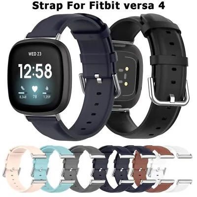 Genuine Leather Band Strap For Fitbit Versa 3/4/Sense/Sense 2 Replacement Correa • $16.99