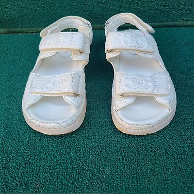 Chanel White Dad Sandals Size 37 • $650