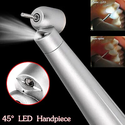 Dental 45 Degree Surgical High Speed Handpiece Led E-generator Push Button 4Hole • $26.99