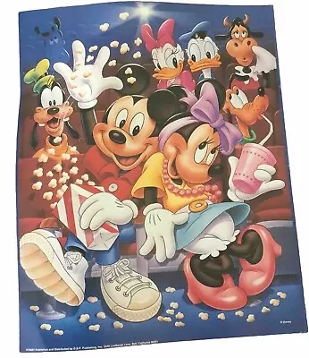 Vintage Disney Mickey Mouse And Friends At The Movie Theatre  Poster 20x16 • $20.65