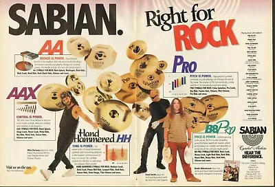 1996 2pg Print Ad Sabian Drum Cymbals W Mike Portnoy Dave Abbruzzese Chad Smith • $9.99