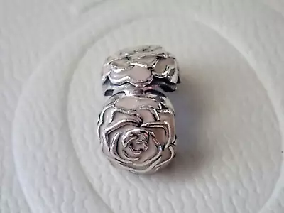 $28 • Buy Authentic PANDORA S/S & Enamel PINK ROSE GARDEN CLIP/Fixed Charm. #791292en40