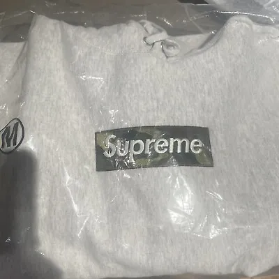 Supreme BOGO Box Logo Hooded Sweatshirt Ash Gray FW23 Size Medium  IN HAND • $250