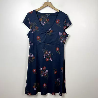 Toad & Co Rosemarie Floral Dress Size XL Short Sleeve Hiking Camping Organic • $39.95