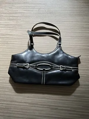 £1.20 • Buy SW6 London By Jane Shelton Black Silver Detail Leather Handbag Buckles 