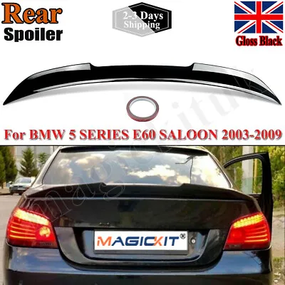 For BMW 5 Series E60 Saloon 03-10 M4 Style Gloss Black Rear Boot Trunk Spoiler • £55.98