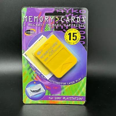 Nyko Memory Card 1 - 1 Megabit Memory Cartridge -- Sony PlayStation PS1 *TESTED* • $13.99