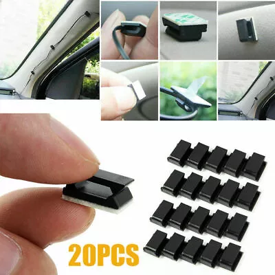 Mini Car Cable Wire Self Adhesive Rectangle Tie Sticker Cord Clips Holder Parts • $2.82