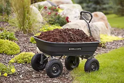 Poly Tow Behind Utility Dump Cart Tractor ATV Garden Lawn Hauling Wagon 600 Lb • $143.06