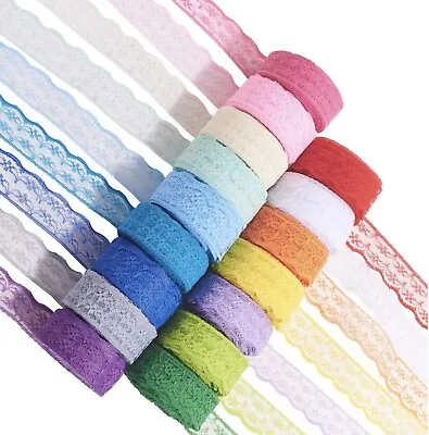 5x Yards 22mm Scalloped Flower Polyester Lace - Pick Your Colour • £2.99