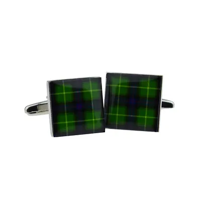 Scottish Mac Donald Green Tartan Cufflinks - X2BOCS088 • $12.32