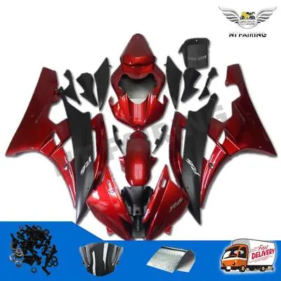 Injection Fairing Fit For 2006-2007 Yamaha YZF R6 Red Matt Black ABS Plastic D07 • $359.99