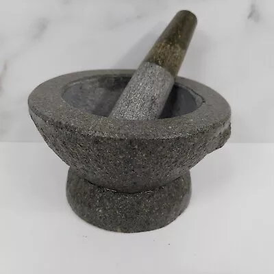 Stone Granite Mortar & Pestle Molcajete Salsa Guacamole Bowl Set 6  LG • $29.99