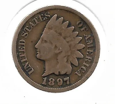 £1.85 • Buy 1897 Rare 100 Year Old Indian Head Penny Liberty Shield Cent US Collection Coin