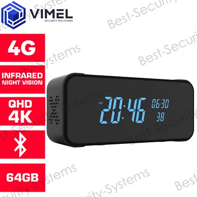 $209 • Buy Home Bluetooth 64GB Alarm Clock Security Camera Speaker UHD 4K Night Vision
