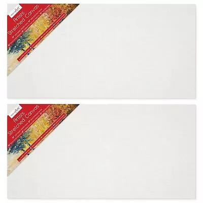 2x BLANK STRETCHED CANVASES 20  X 10  Oil Acrylic Watercolour Painting Art Board • £9.49