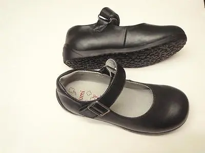 Black Leather Girls Shoe Umi Callie Sizes 23 & 24 Free UK Postage Post Worldwide • £22