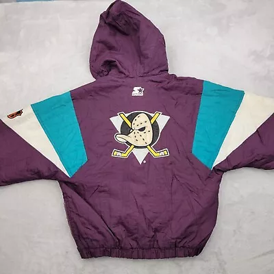 Mighty Ducks Jacket Boys Medium Vintage Starter Coat 90s Y2K Team Baggy Kangaroo • $148.97