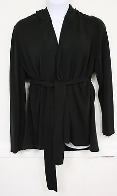 Merona Open Cardigan Sweater Black Hoodie Acrylic Soft Long Sleeve Plus EUC • $9.99