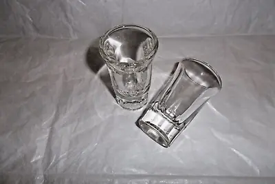 Vintage Clear Heavy Fluted Shot Glasses Set Of 2 • $8