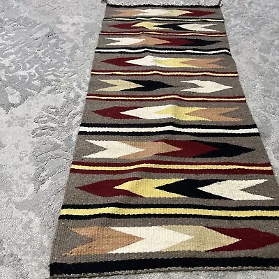 Antique Navajo Handwoven Native American Indian Rug Wool Small • £231.56