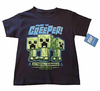 “Beware The Creeper” Funko Minecraft T Shirt Child Small Navy New. Fast Ship • $13.99