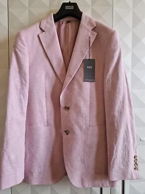 M&s Linen Rich Tailored Jacket. 38  Chest. Nwt • £29.50