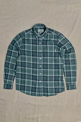 Union District Arkday Classic Vintage Flannel Plaid Shirt Green M Brushed Cotton • £20