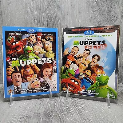The Muppets (2011) + Muppets Most Wanted Blu-ray + DVD + OOP Slipcover Disney • $19.99
