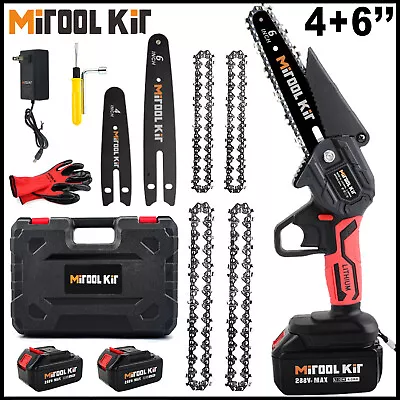 4/6inch Mini Handheld Chainsaw Cordless Electric Chain Saw Tool Set With Battery • $38.88