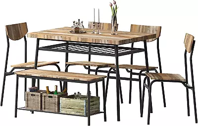 6 Piece Dining Table Set Kitchen Table And Chairs For 6 Dining Room Dinner Tab • $283.99