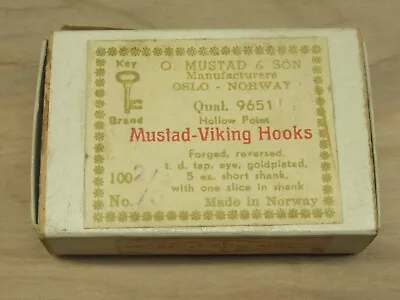 100 New Vintage Mustad Viking Fishing Hooks 9651 Gold Salmon Egg Sz 2/0 • $12.99