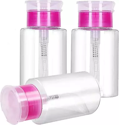 Nail Polish Remover Pump Bottle Dispenser 180 ML Push Down Cleanser Bottle Empty • $11.44