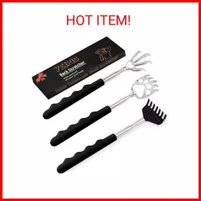 Yeipis 3 Pack Back Scratcher Metal Portable Telescoping Back Scratchers With Rub • $9.28